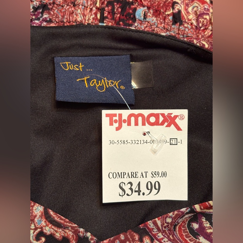 JUST TAYLOR Women’s Long Sleeve Maxi Fit Flare Paisley Boho Lined Size L NWT - Picture 5 of 14